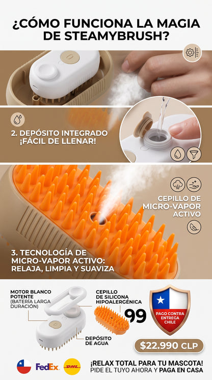 Cepillo a Vapor SteamyBrush™ Original - Elimina el 99% del Pelo Muerto